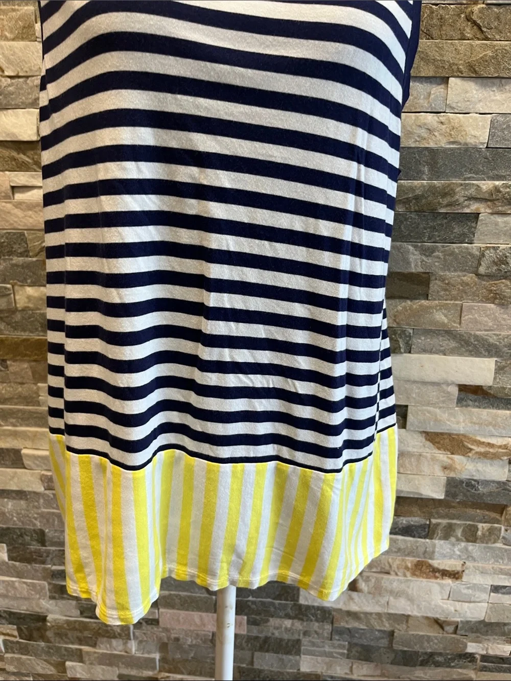 kate spade Navy, White & Yellow Striped Sleeveless Tank